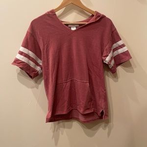 Red short sleeve hoodie